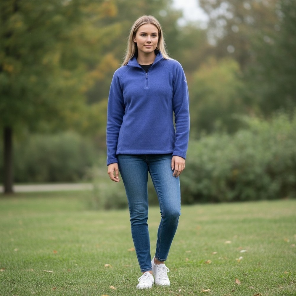 Columbia Womens Glacial IV Half-Zip Fleece Pullover Sweater Blue S XL6624